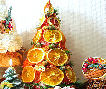 новогодний декор из апельсинов фото